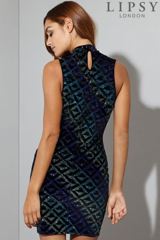 Lipsy Glitter Geometric Bodycon Dress